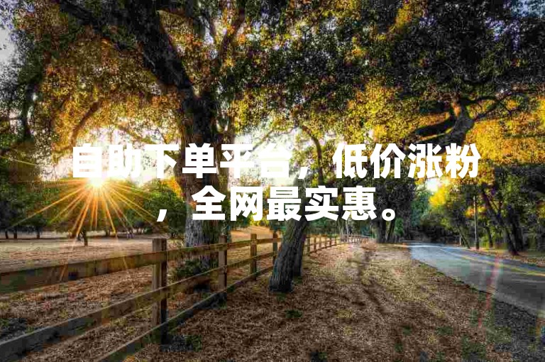 自助下单平台，低价涨粉，全网最实惠。