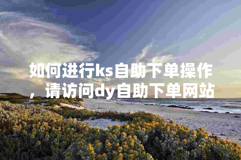 如何进行ks自助下单操作，请访问dy自助下单网站。