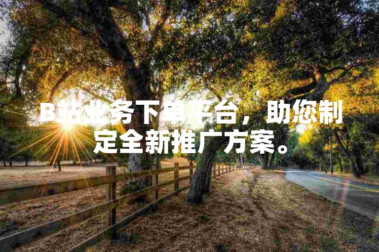 B站业务下单平台，助您制定全新推广方案。