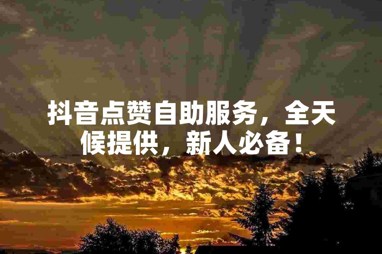 抖音点赞自助服务，全天候提供，新人必备！