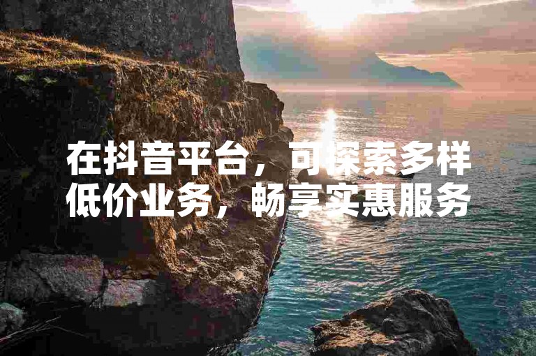 在抖音平台，可探索多样低价业务，畅享实惠服务。