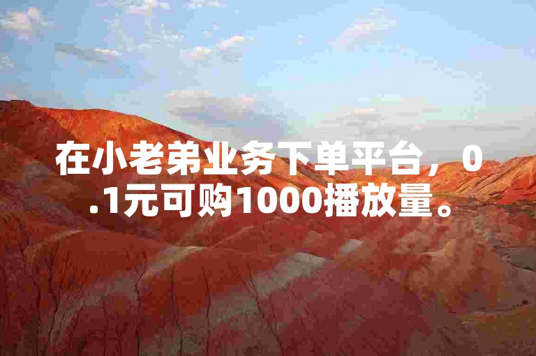 在小老弟业务下单平台，0.1元可购1000播放量。