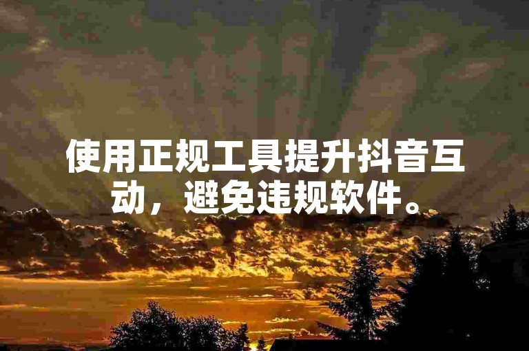 使用正规工具提升抖音互动，避免违规软件。