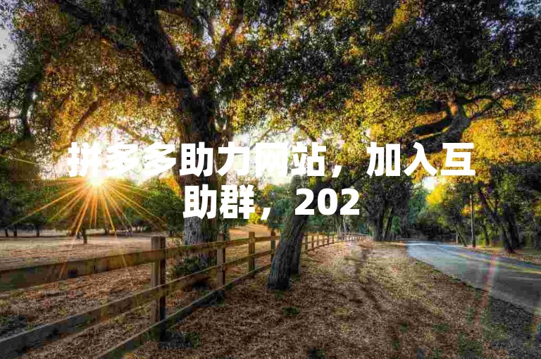 拼多多助力网站，加入互助群，2025 年免费助力。