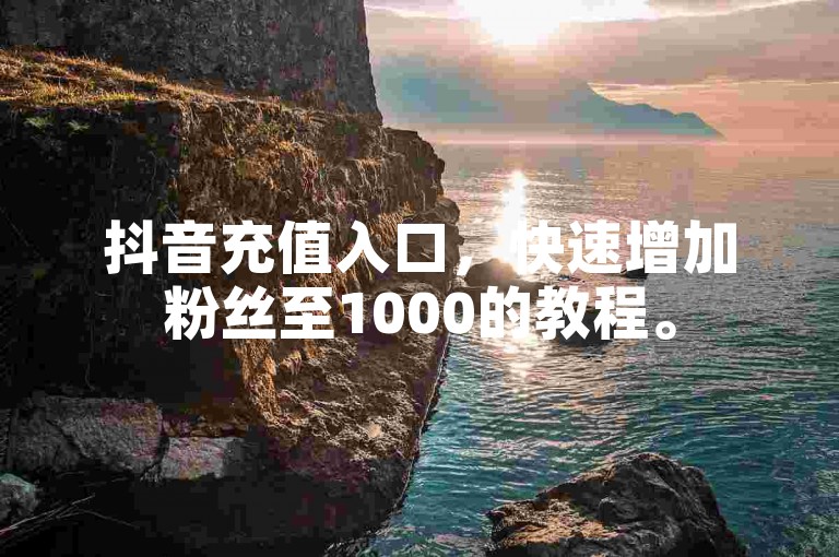 抖音充值入口，快速增加粉丝至1000的教程。