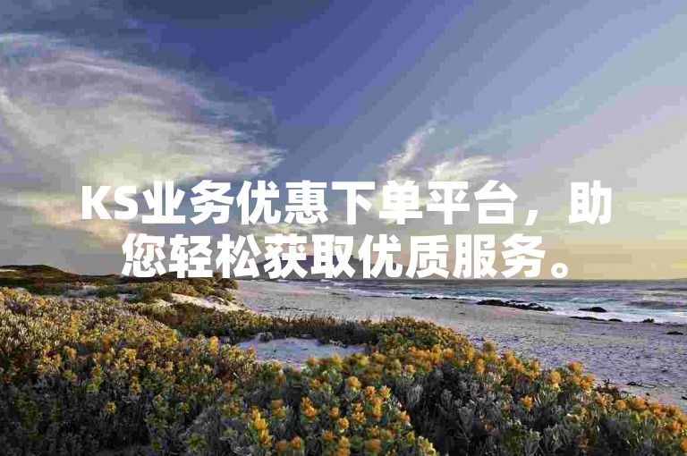 KS业务优惠下单平台，助您轻松获取优质服务。