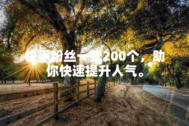 快手粉丝一元200个，助你快速提升人气。
