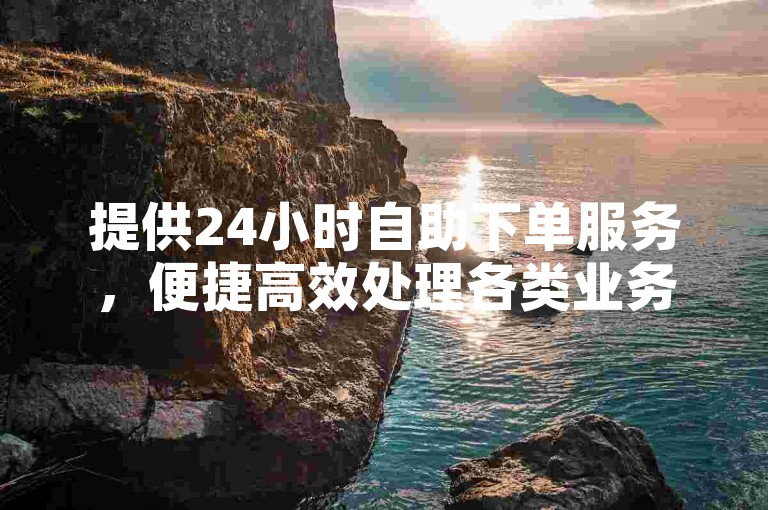 提供24小时自助下单服务，便捷高效处理各类业务需求。