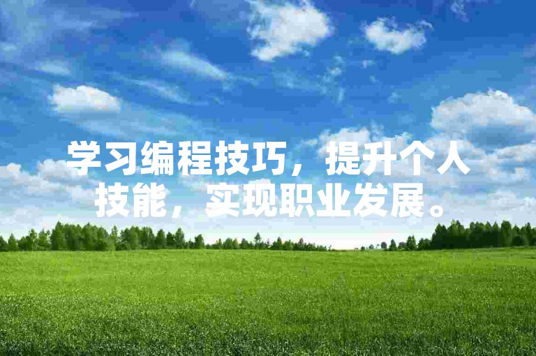 学习编程技巧，提升个人技能，实现职业发展。