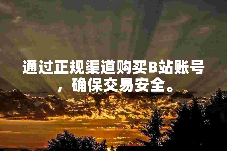 通过正规渠道购买B站账号，确保交易安全。