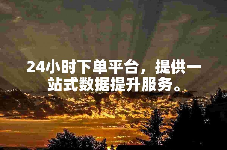 24小时下单平台，提供一站式数据提升服务。