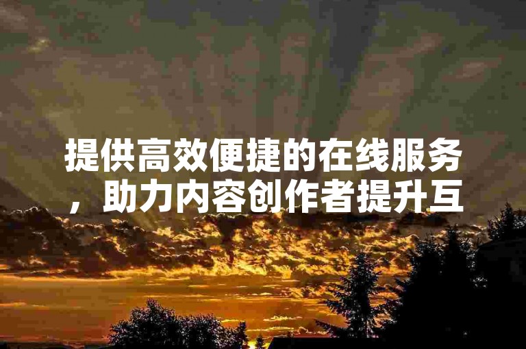 提供高效便捷的在线服务，助力内容创作者提升互动与曝光。