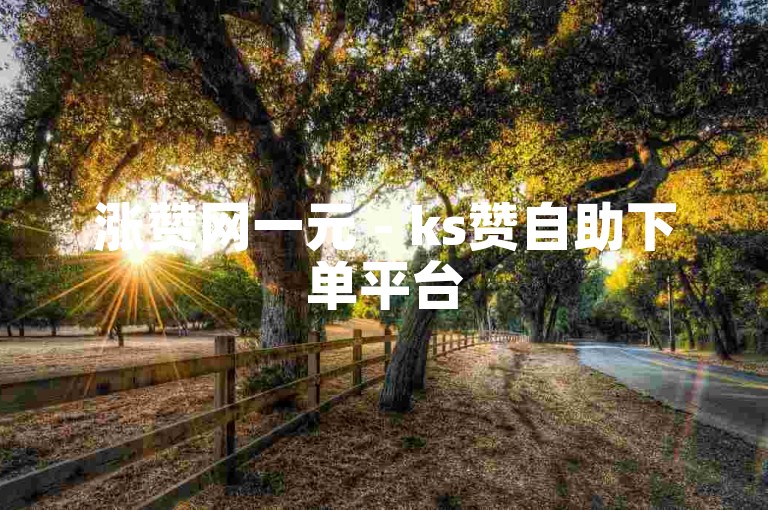 涨赞网一元 - ks赞自助下单平台