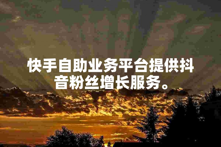 快手自助业务平台提供抖音粉丝增长服务。
