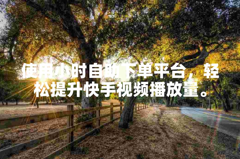 使用小时自助下单平台，轻松提升快手视频播放量。