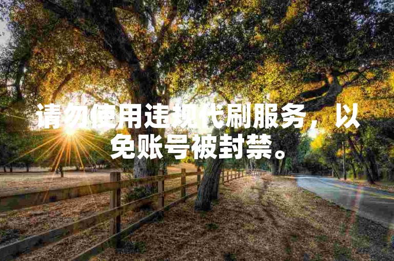 请勿使用违规代刷服务，以免账号被封禁。