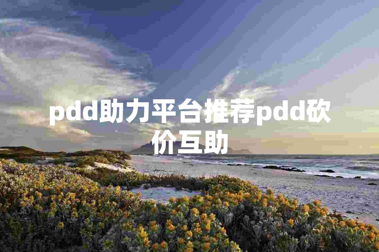 pdd助力平台推荐pdd砍价互助