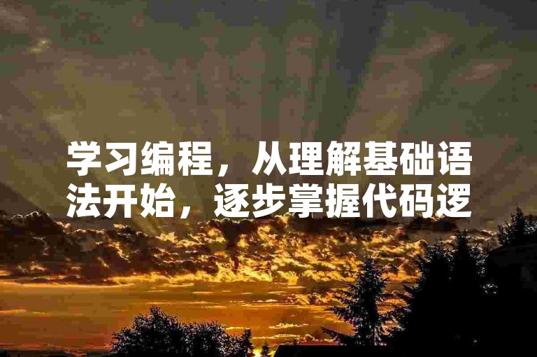 学习编程，从理解基础语法开始，逐步掌握代码逻辑。