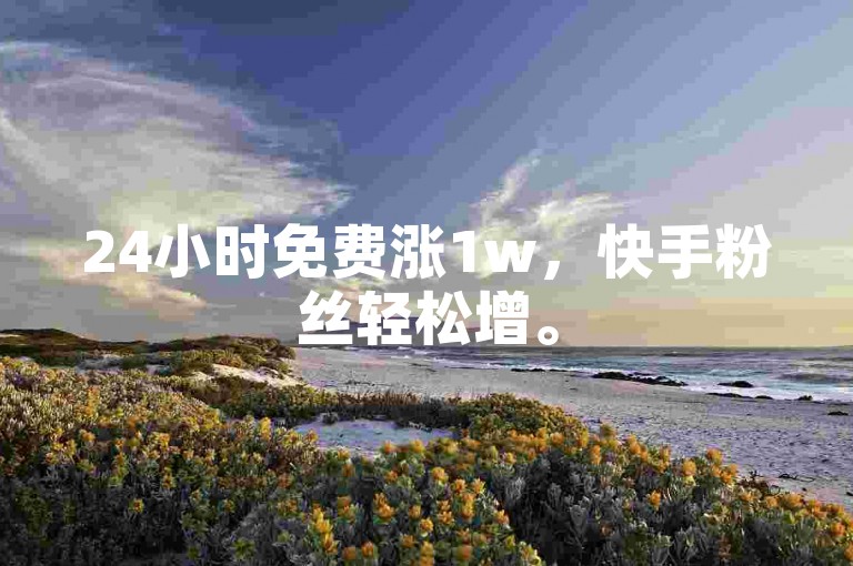 24小时免费涨1w，快手粉丝轻松增。