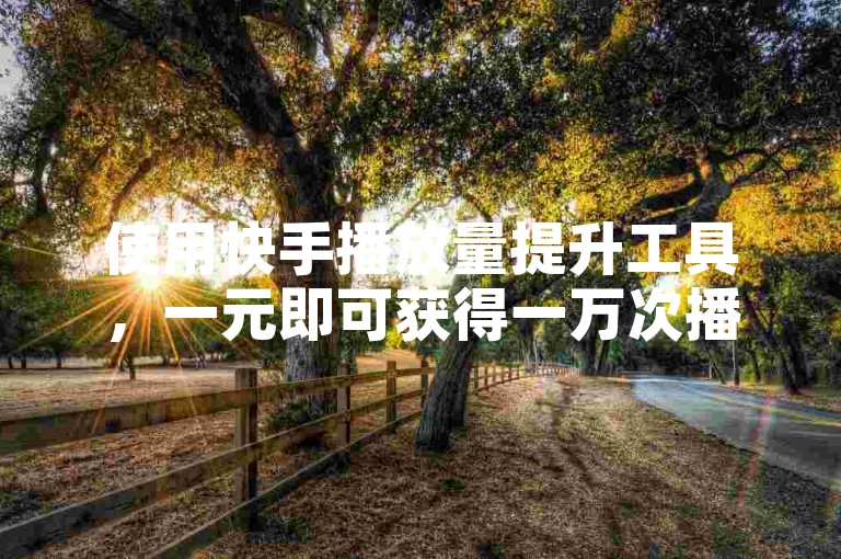 使用快手播放量提升工具，一元即可获得一万次播放，有效增加视频曝光。