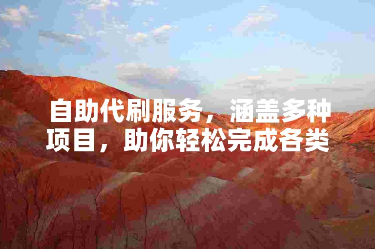 自助代刷服务，涵盖多种项目，助你轻松完成各类任务。