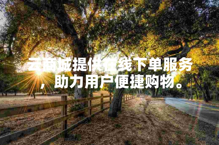 云商城提供在线下单服务，助力用户便捷购物。