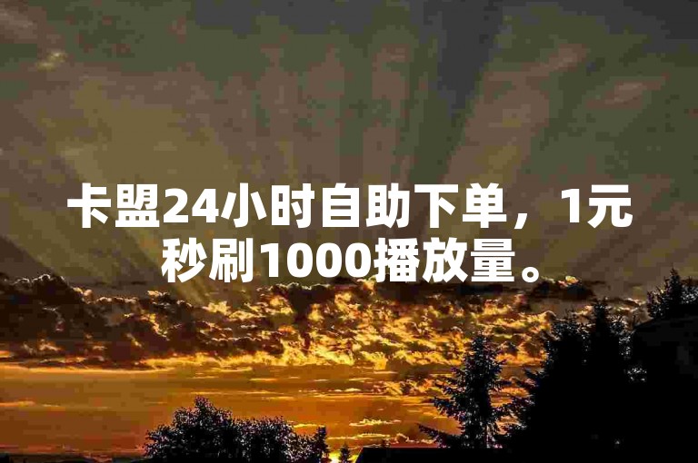 卡盟24小时自助下单，1元秒刷1000播放量。