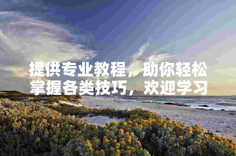提供专业教程，助你轻松掌握各类技巧，欢迎学习交流。