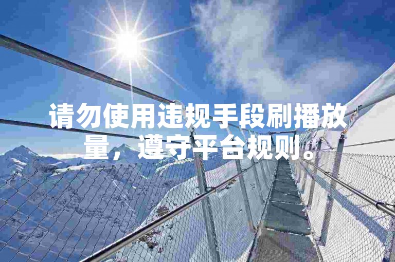 请勿使用违规手段刷播放量，遵守平台规则。