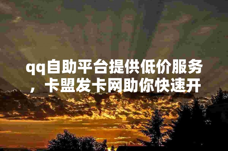 qq自助平台提供低价服务，卡盟发卡网助你快速开启秒赞功能。