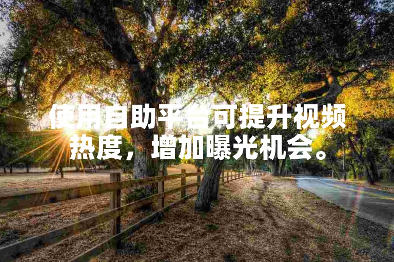使用自助平台可提升视频热度，增加曝光机会。