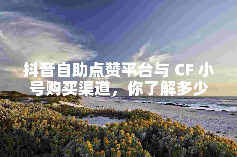 抖音自助点赞平台与 CF 小号购买渠道，你了解多少？