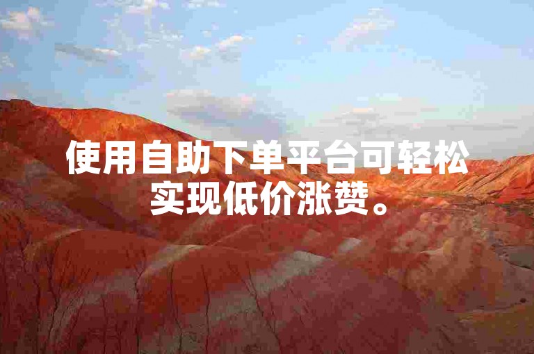 使用自助下单平台可轻松实现低价涨赞。