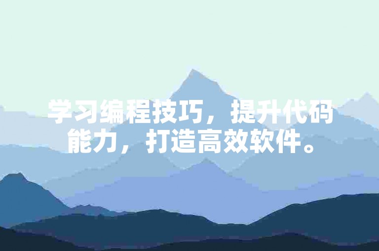 学习编程技巧，提升代码能力，打造高效软件。
