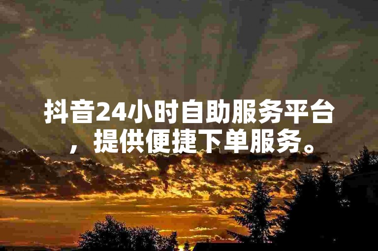 抖音24小时自助服务平台，提供便捷下单服务。