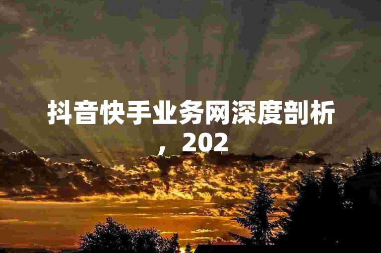 抖音快手业务网深度剖析，2025必知的业务重要性解读！