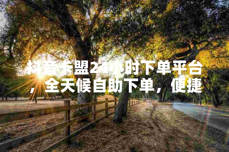 抖音卡盟24小时下单平台，全天候自助下单，便捷高效。