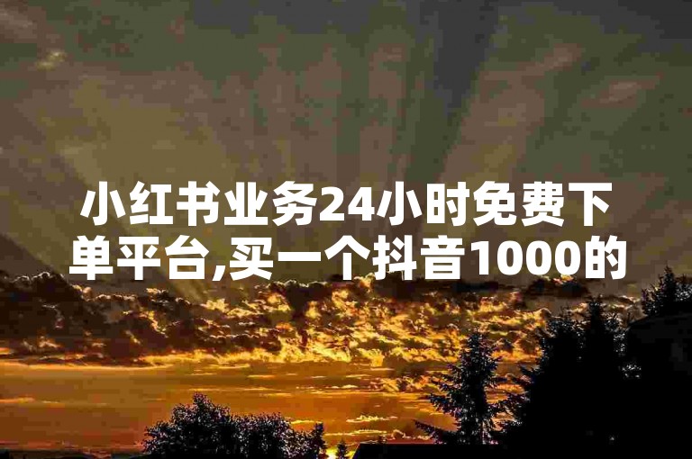小红书业务24小时免费下单平台,买一个抖音1000的账号