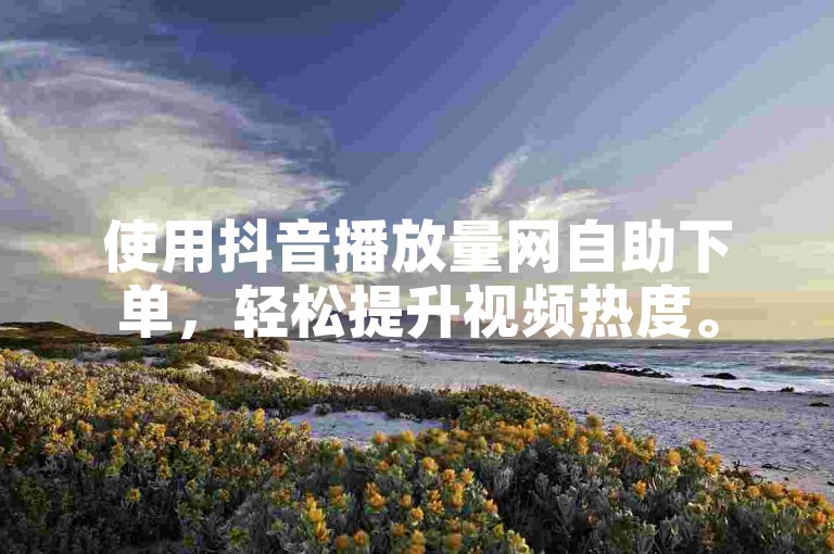 使用抖音播放量网自助下单，轻松提升视频热度。
