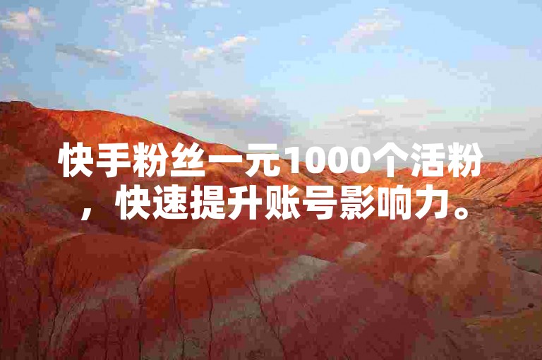 快手粉丝一元1000个活粉，快速提升账号影响力。
