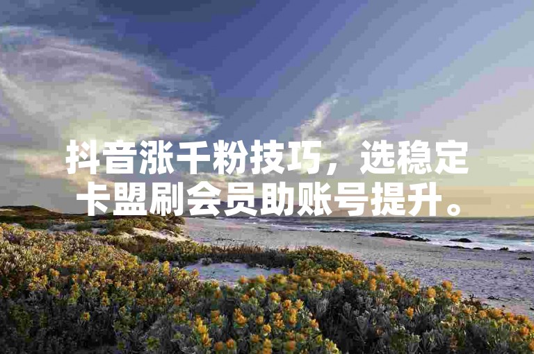 抖音涨千粉技巧，选稳定卡盟刷会员助账号提升。