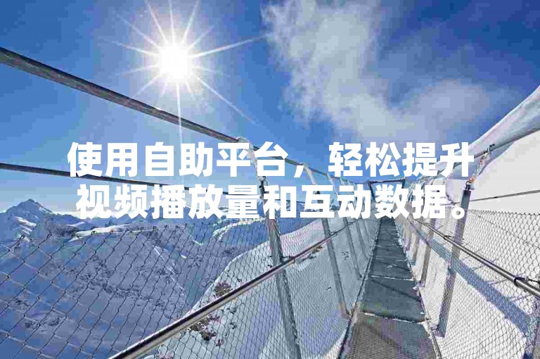 使用自助平台，轻松提升视频播放量和互动数据。