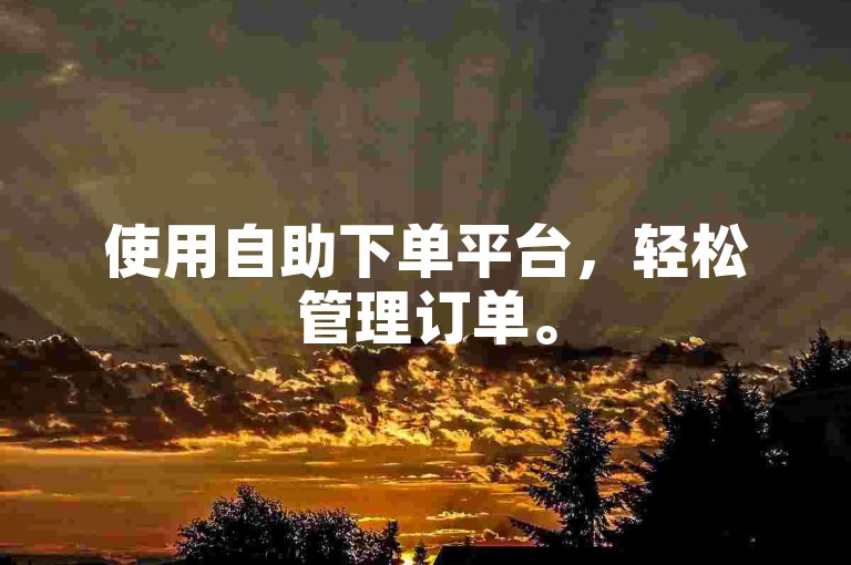 使用自助下单平台，轻松管理订单。
