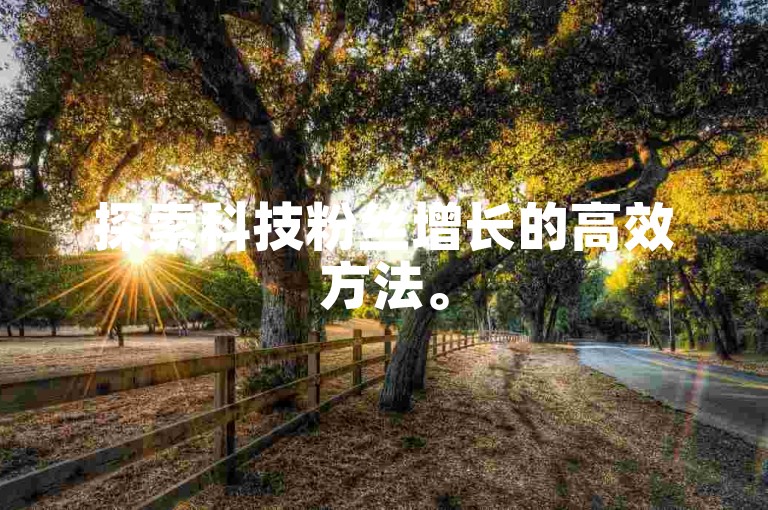 探索科技粉丝增长的高效方法。