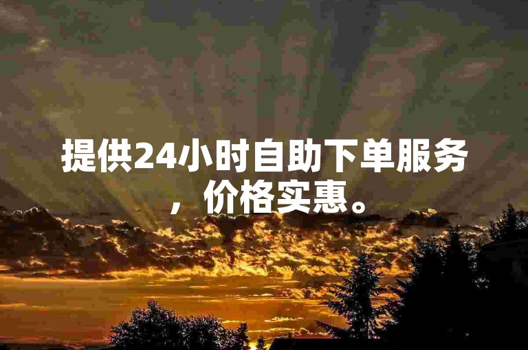 提供24小时自助下单服务，价格实惠。