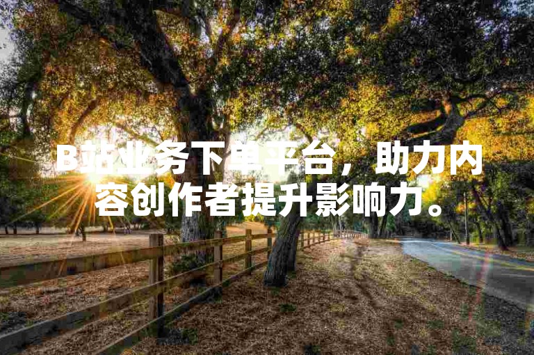 B站业务下单平台，助力内容创作者提升影响力。