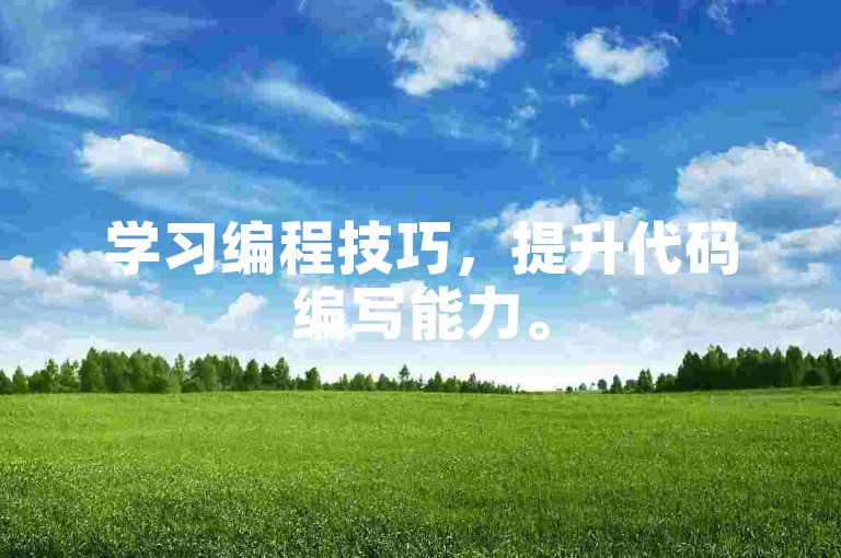 学习编程技巧，提升代码编写能力。