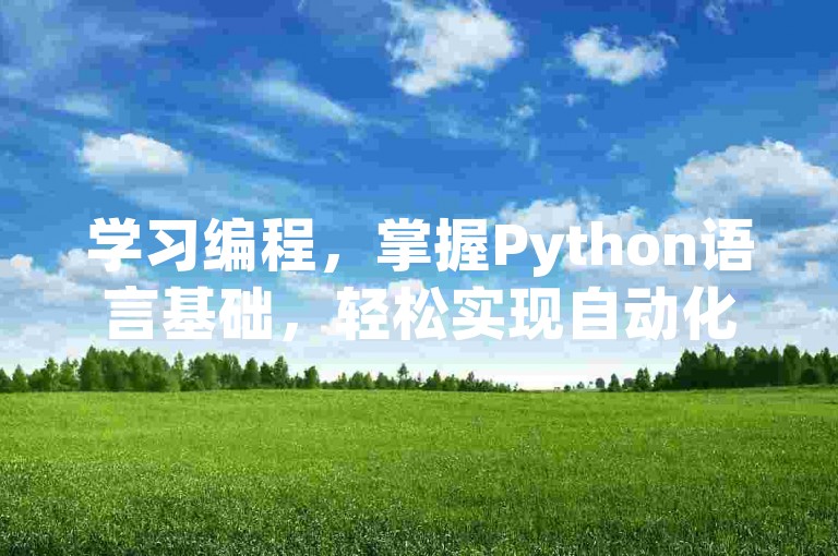 学习编程，掌握Python语言基础，轻松实现自动化任务。