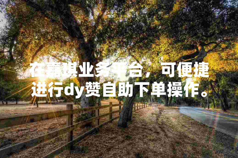 在嘉琪业务平台，可便捷进行dy赞自助下单操作。