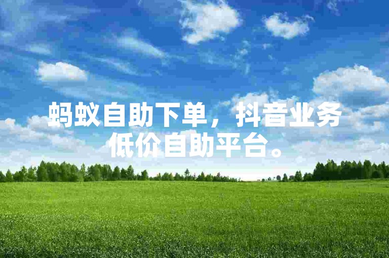 蚂蚁自助下单，抖音业务低价自助平台。